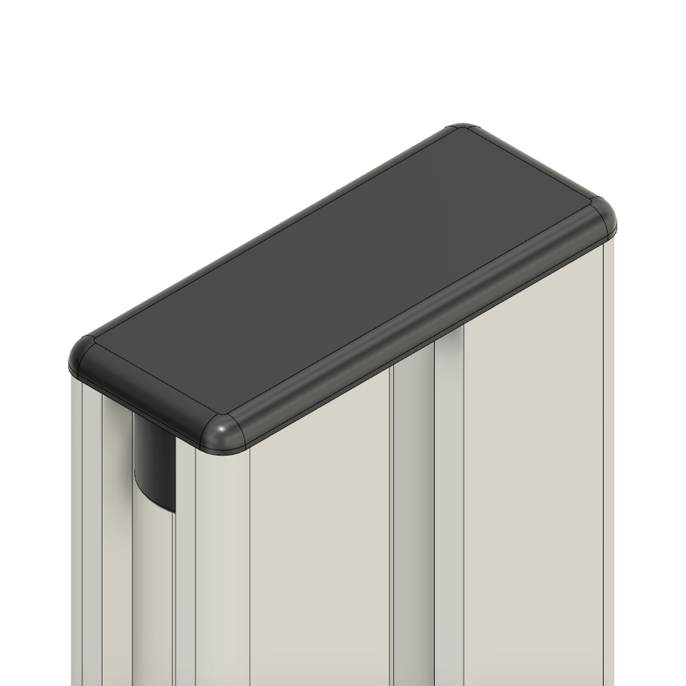 60-050-1 MODULAR SOLUTIONS POLYAMIDE PART<br>END CAP 45MM X 18.5MM BLACK